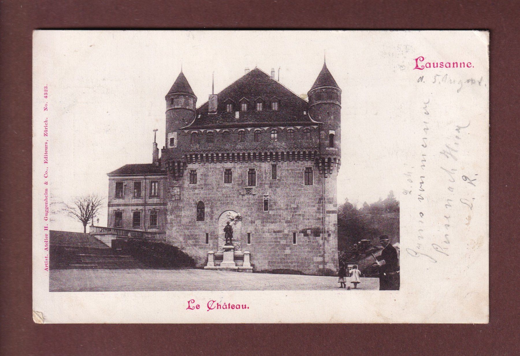 Cartoline postali: LAUSANNE - La Château  - 1900 UPU – Usato da Pully venduto da nicecards