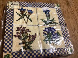 Ambiente Servietten Enzian Blumenmotiv, 15. Stueck, Neu
