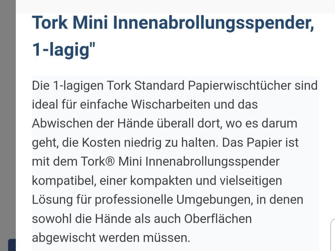 Portasciugamani: TORK 558000 Mini Innenabrollspender-Elevation Linie NEU + 2R – Nuovo e nell'imballaggio originale da Killwangen venduto da Marc-Antonio 2