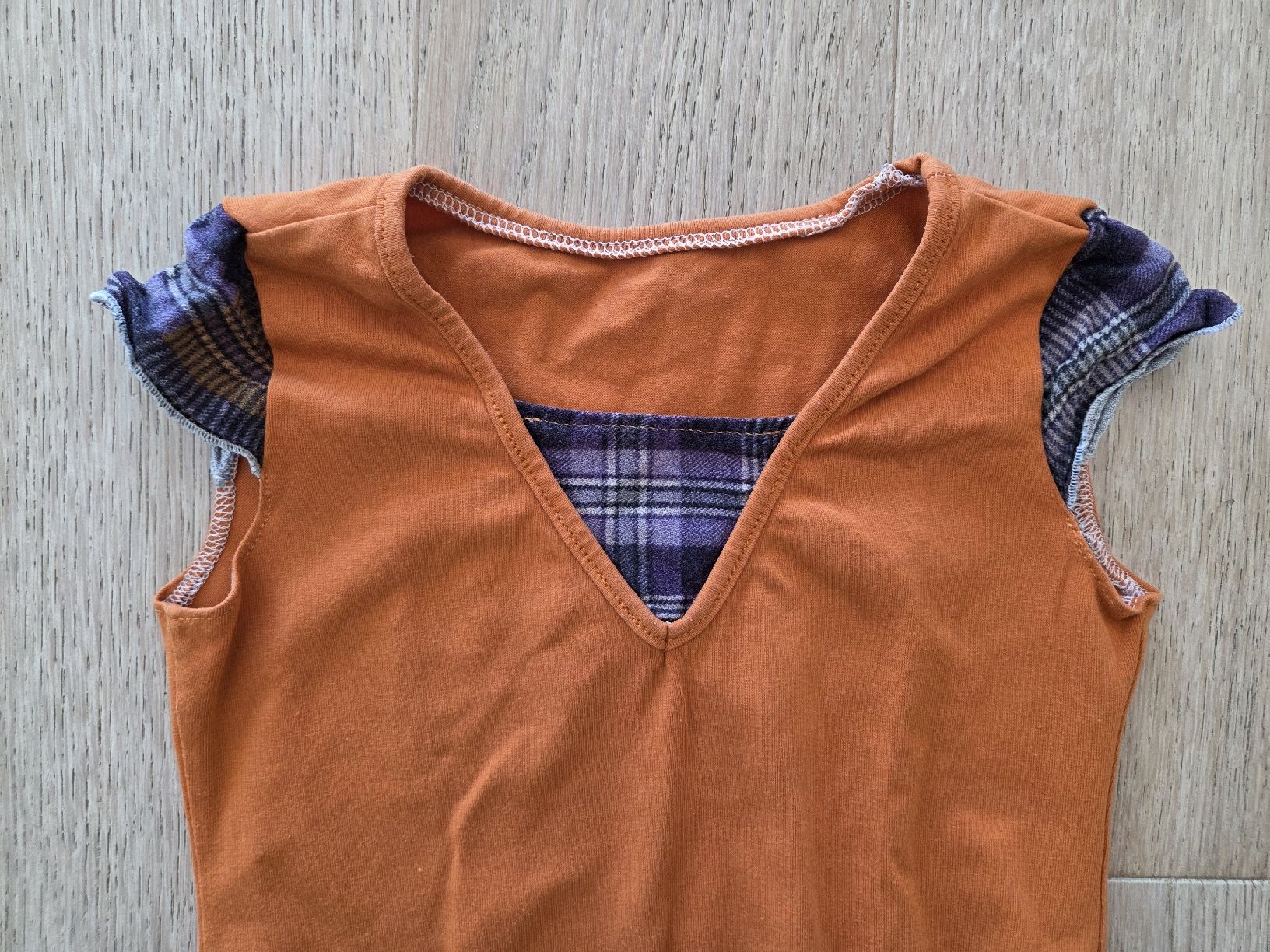 Vestiti & Gonne: Handmade Retro Kleid, Gr.98, Orange/Plaid – Usato da Hinwil venduto da Jessica13 1