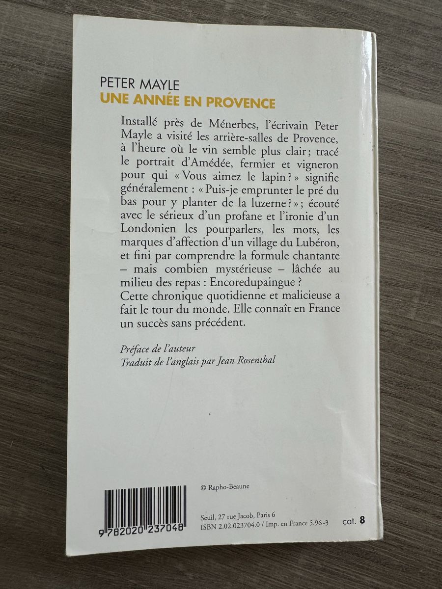 Libri: Peter Mayle Une Année en Provence livre – Usato da Vevey venduto da Matx 1