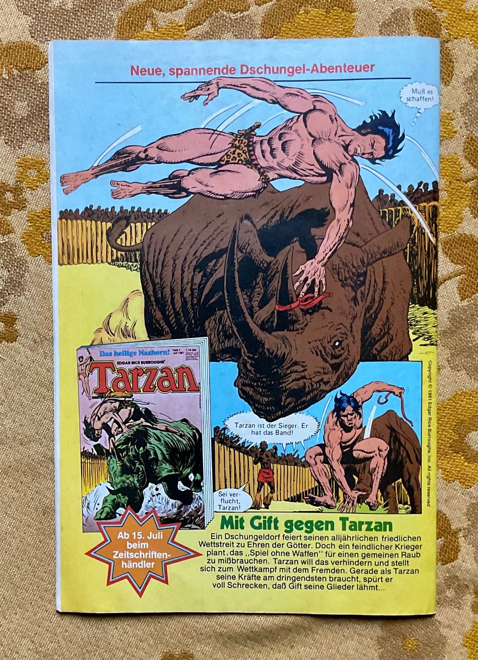 Fumetti: Tarzans Sohn Heft Nr 7 von 1981 – Usato da Endingen venduto da nathan05 9