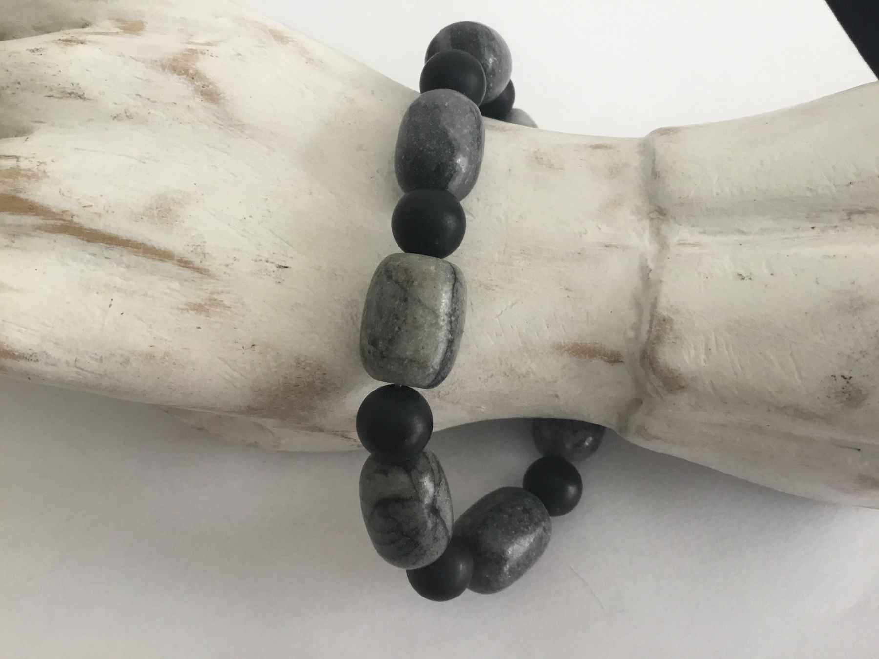 Bracciali & Braccialetti: Armband Jaspis und Onyx elastisch – Nuovo e nell'imballaggio originale da Doppleschwand venduto da Fortuna5859 2