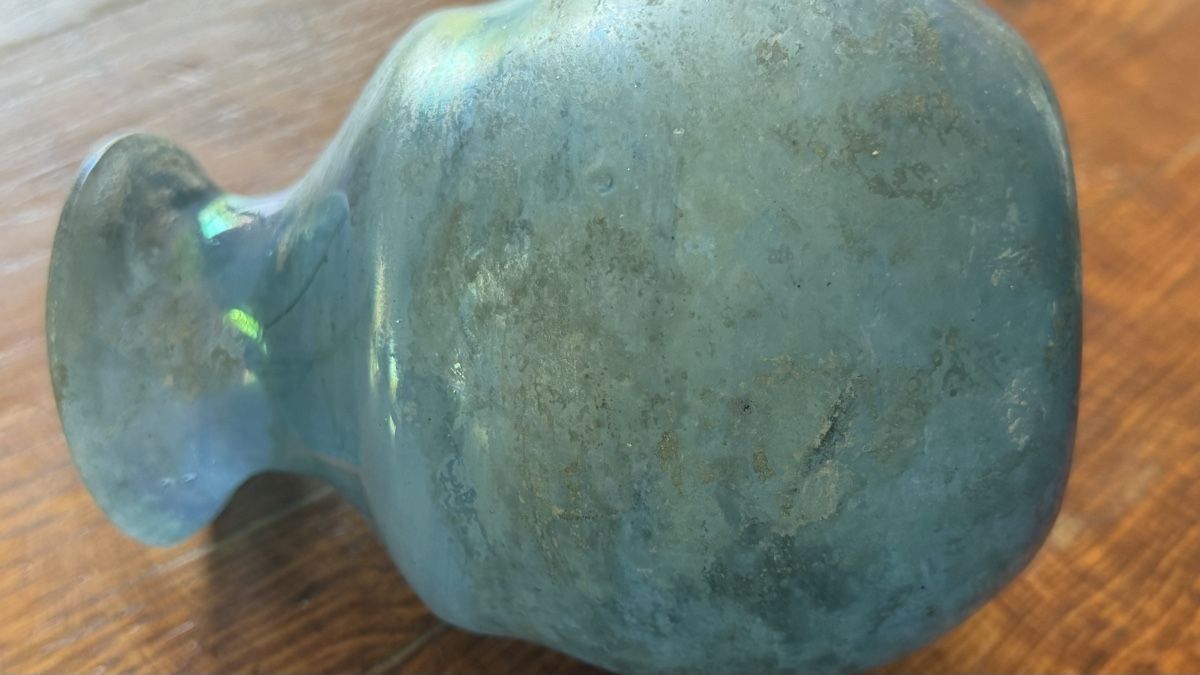 Murano Caraffe: Murano scavo einhenkliger Krug blau – Usato da Riedholz venduto da Frettchen63 6