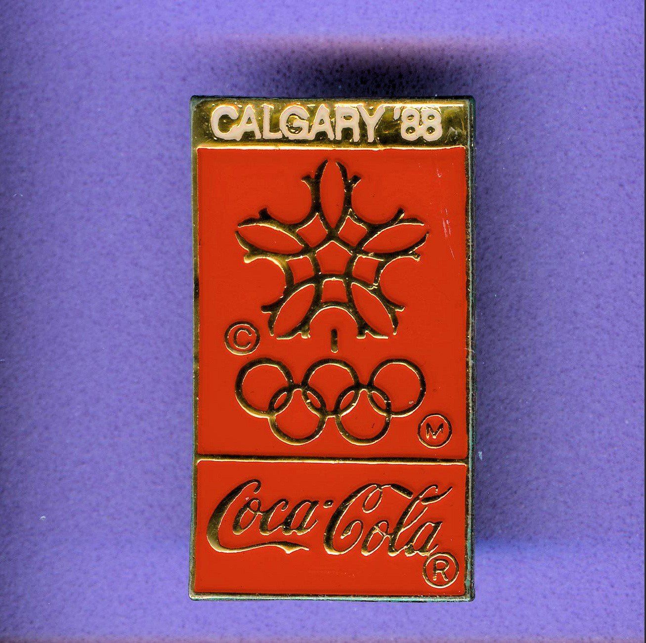 Coca-Cola Placchette & Badge: Cola  Winter-Olympiade  CALGARY 1988 – Usato da Winterthur venduto da Sammleroase