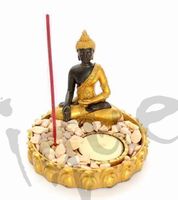 Buddha Teelicht- und Räucherstäblihalter