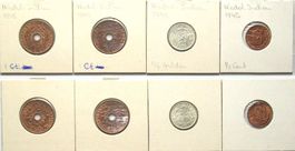 NL INDIEN 1/2 Cent, 1 Cent, Bronze, 1/4 Gulden 1941-1945 unz