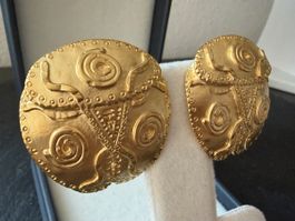 Vintage Ohrringe Clips Luxus Modeschmuck Tribal Design