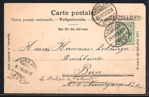 Cartoline postali: Schaffhausen, Städtisches Schulhaus, Ka – Usato da Berlin venduto da bartko-reher 1