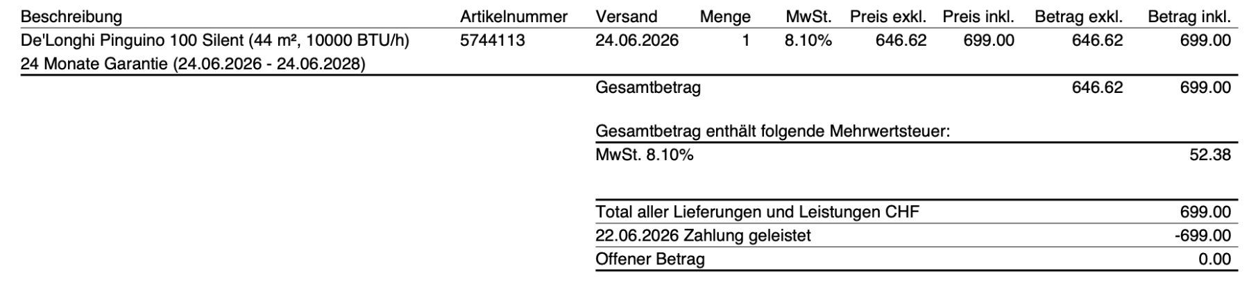 De'Longhi Klimageräte: De'Longhi Pinguino 100 Silent – Neu (gemäss Beschreibung) aus Zürich von Emox 3