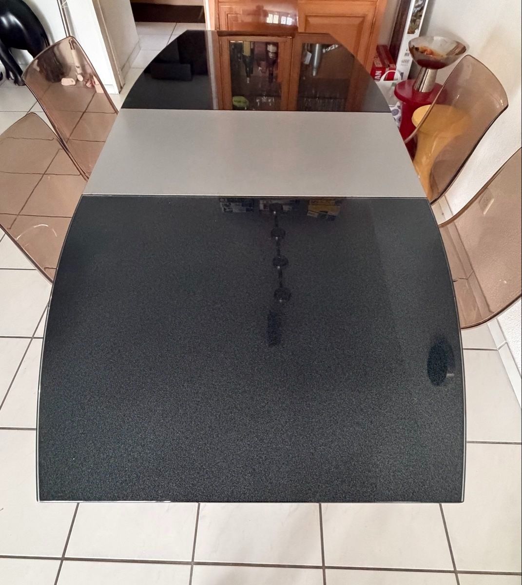Set de table et chaises: Glass Esstisch mit 4 Stühlen – D'occasion à Kaltbrunn par maxi5600 1