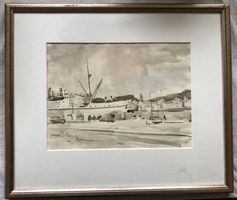 Fritz Deringer (1903-1950) - Aquarell - Hafen / Port-Vendres