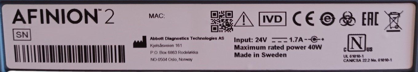 Accessori da laboratorio: Abbott Afinion 2 Point-of-care analyzer – Usato da Niederdorf venduto da LeptonAG_Labor 7