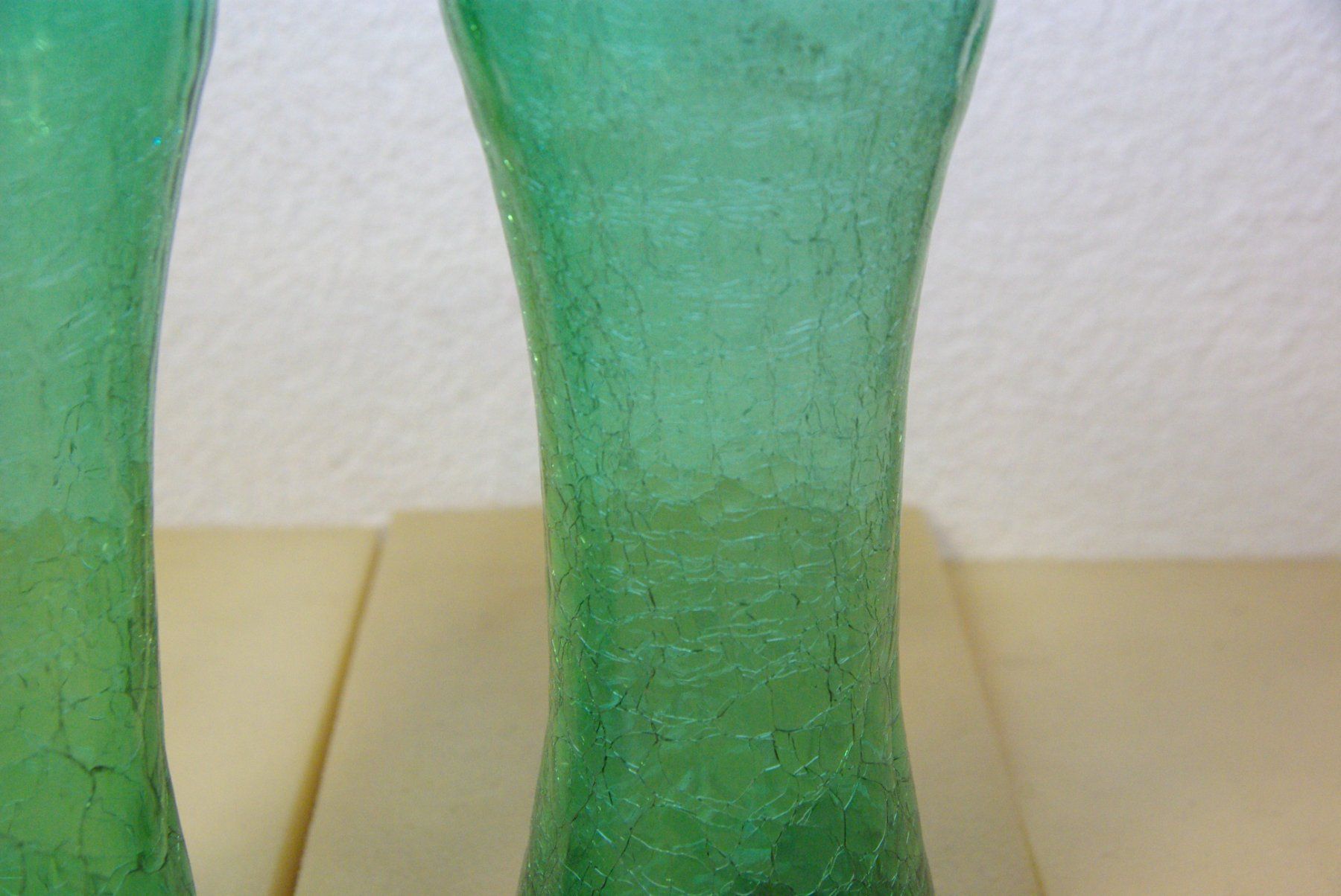 Vasi & Recipienti: 2x grüne Glas Vasen - Splitter Optik – Nuovo (secondo la descrizione) da Herisau venduto da Cevianer1844 1