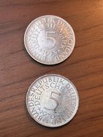 2 Stück 5 Mark Heiermann Silber 1970 J und 1973 D