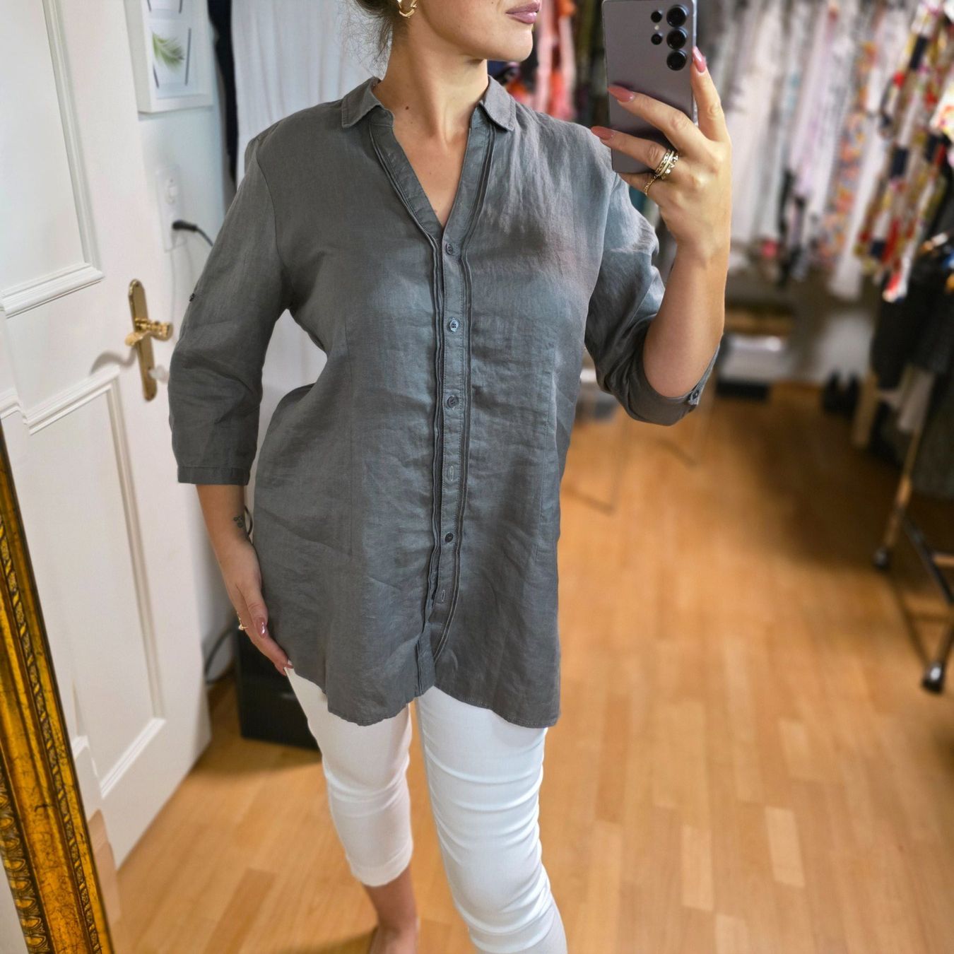 Maddison Blusen: Maddison Leinenhemd, Grau, Gr. M/L – Gebraucht aus Wald ZH von CapLux 3