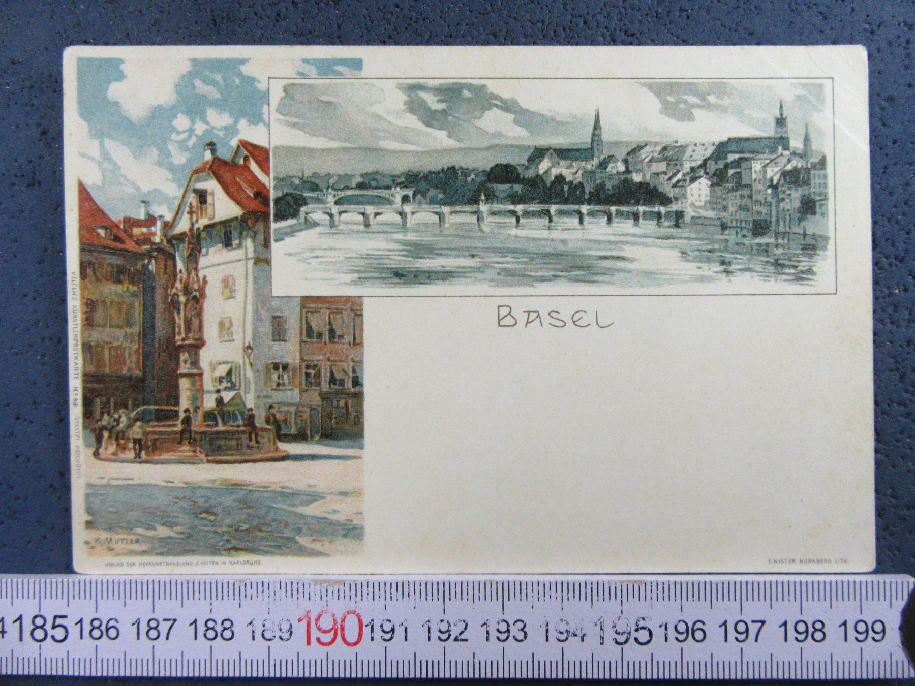Cartoline postali: BASEL 2BILD-KÜNSTLER AK BS – Usato da Ettingen venduto da Hausi4711