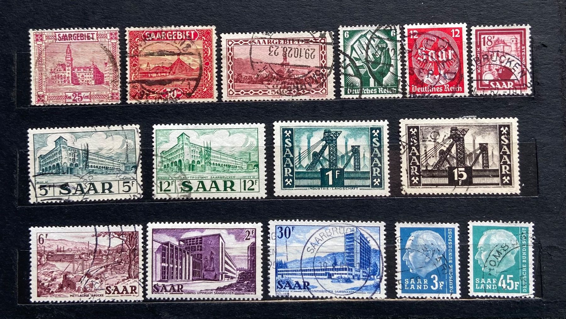 Tutti i francobolli: Alte Saarland Briefmarken Sammlung – Usato da Münchringen venduto da Hegelime-38