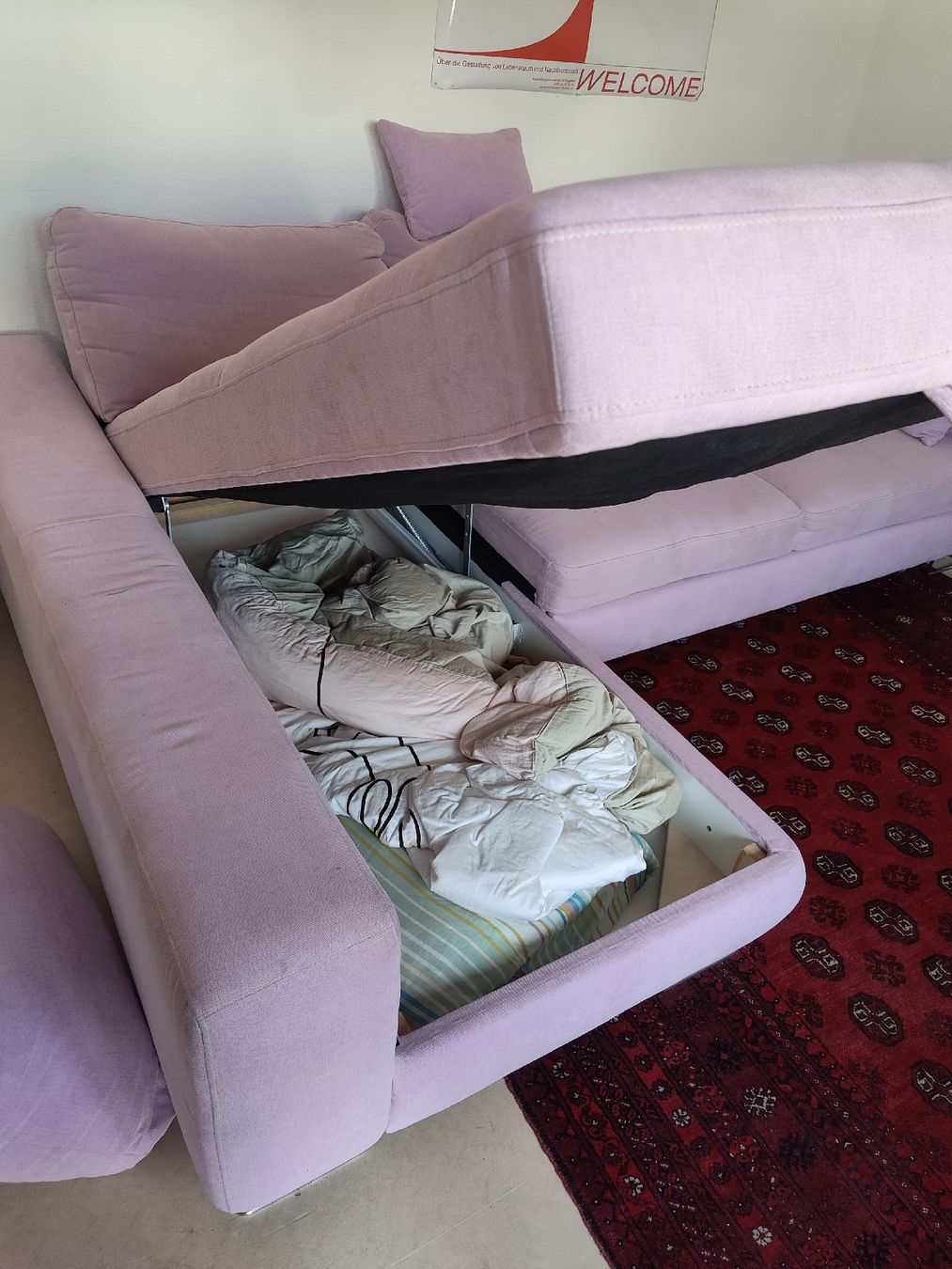 Divani: GRATIS Ecksofa rosa mit Bettfunktion und Stauraum – Usato da Zürich venduto da nin_8qtb 2