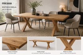 Massivholz Esstisch Emilia Sumpfeiche 200x90x75cm