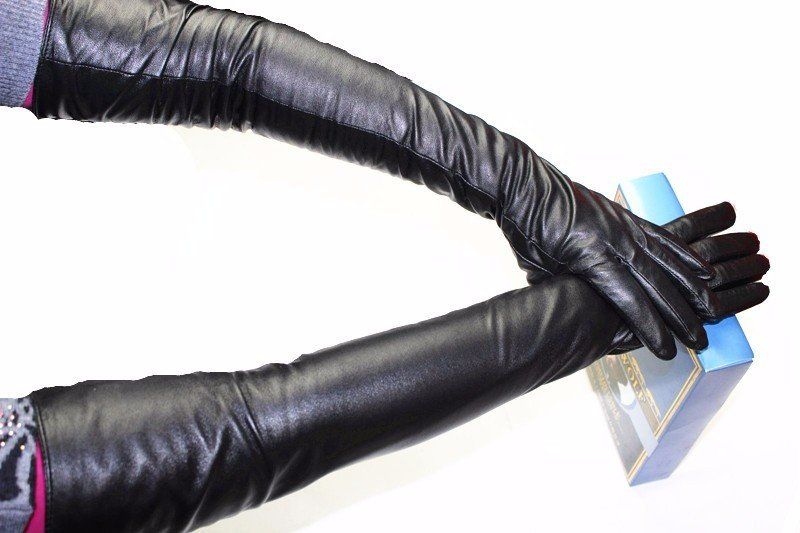 Guanti & manicotti: Lederhandschuhe schwarz lang Opera Gr. 81/2 M – Nuovo e nell'imballaggio originale da bischofszell venduto da Powergirl6