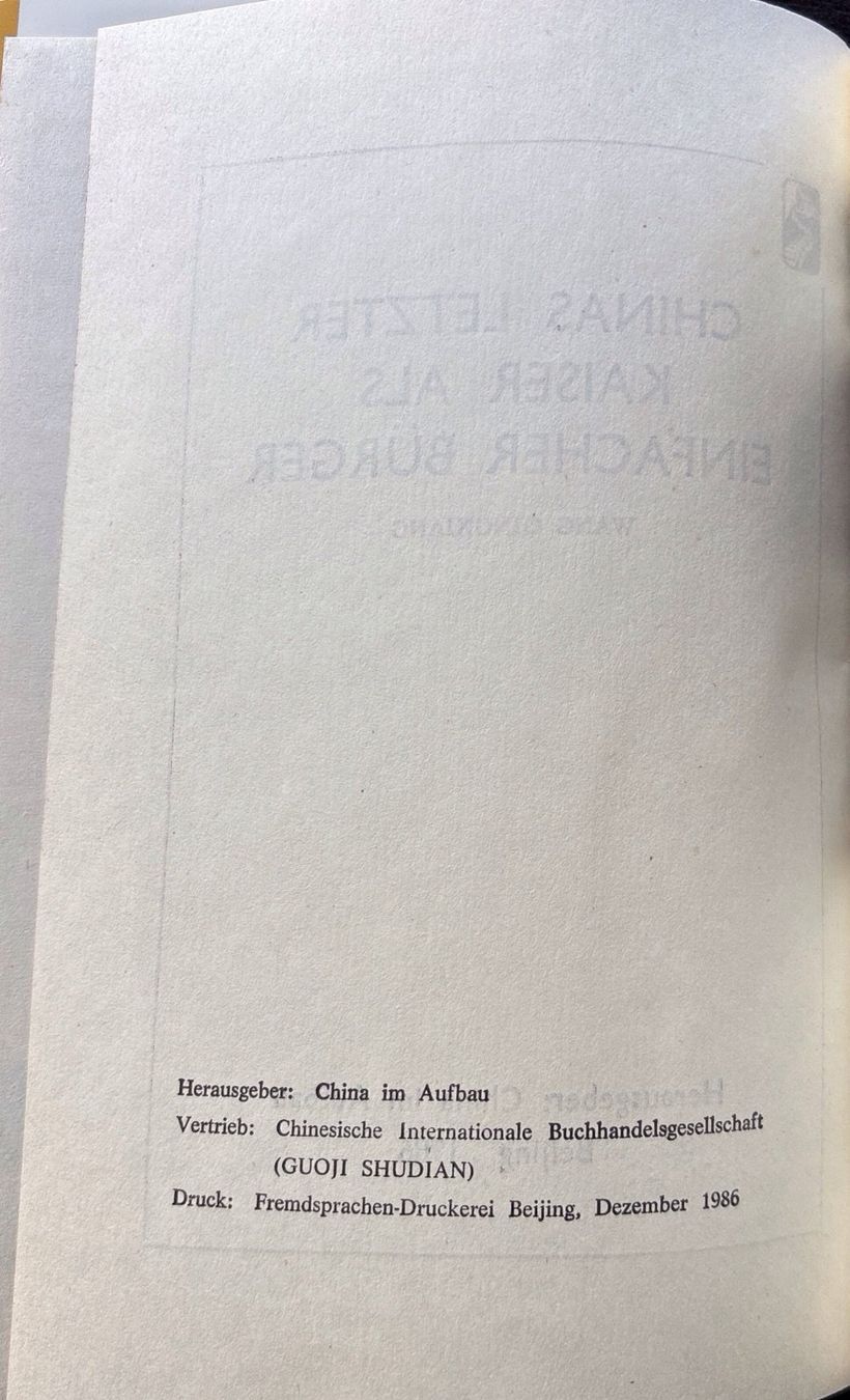 Bücher: Chinas letzter Kaiser als einfacher Bürg – Neu (gemäss Beschreibung) aus Sarnen von Livres 3