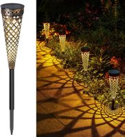4x Solarlampen Garten IP65 Metall, Warm-/Weiß