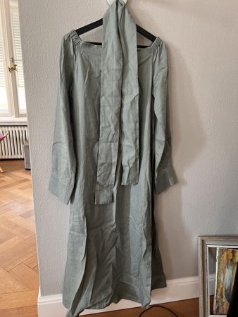 Leinenkleid Le Sartre Petegole, Gr. 44, blau grau