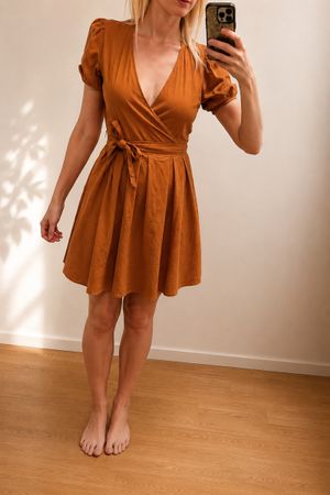 Terracotta wrap dress xs H&M