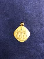 Anhänger ZODIAC Waage aus 18 Karat Gelbgold Au 750