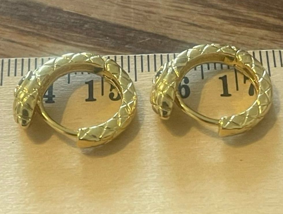 Boucles D'oreilles Clou Plaqué Or Serties De Rubilite - Style Vintage Années 80 - Neuf Avec étiquettes
