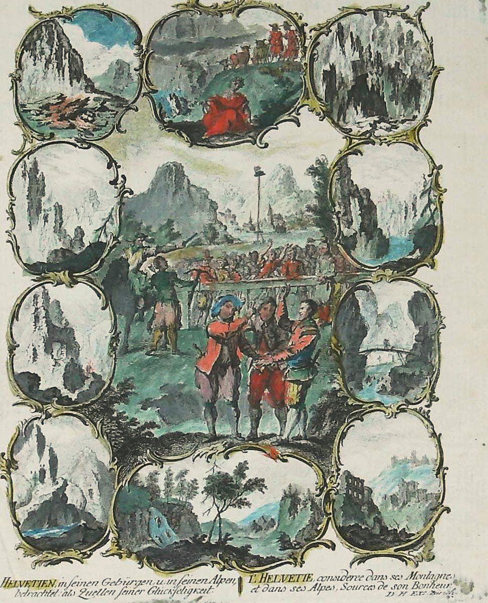 Incisioni: Helvetien Kupferstich von Herrliberger 1773 – Usato da Rafz venduto da Helvet32