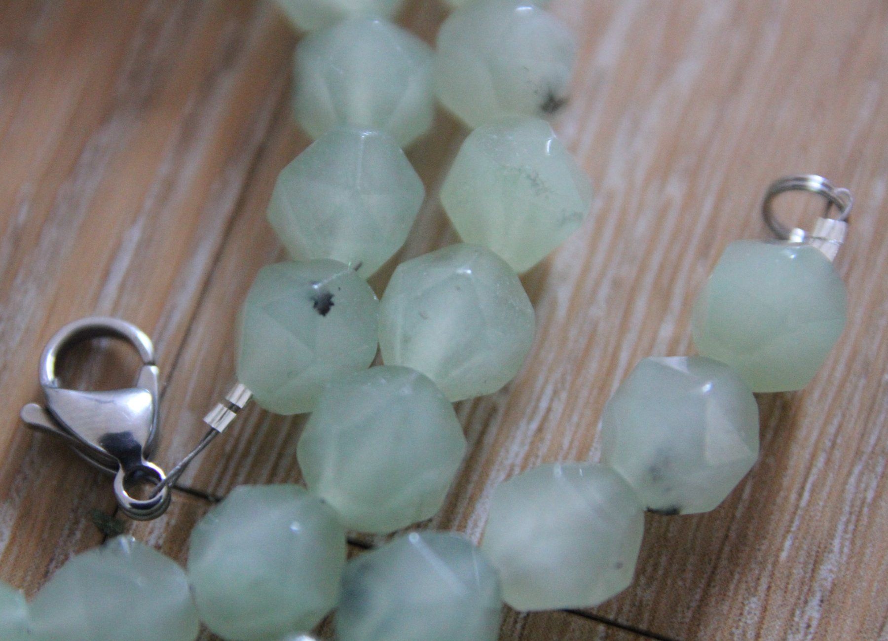 Catenine: NEU: Prehnit Kette Collier mit Edelstahl – Nuovo (secondo la descrizione) da Matten b. Interl venduto da EdelsteineInterlaken 4