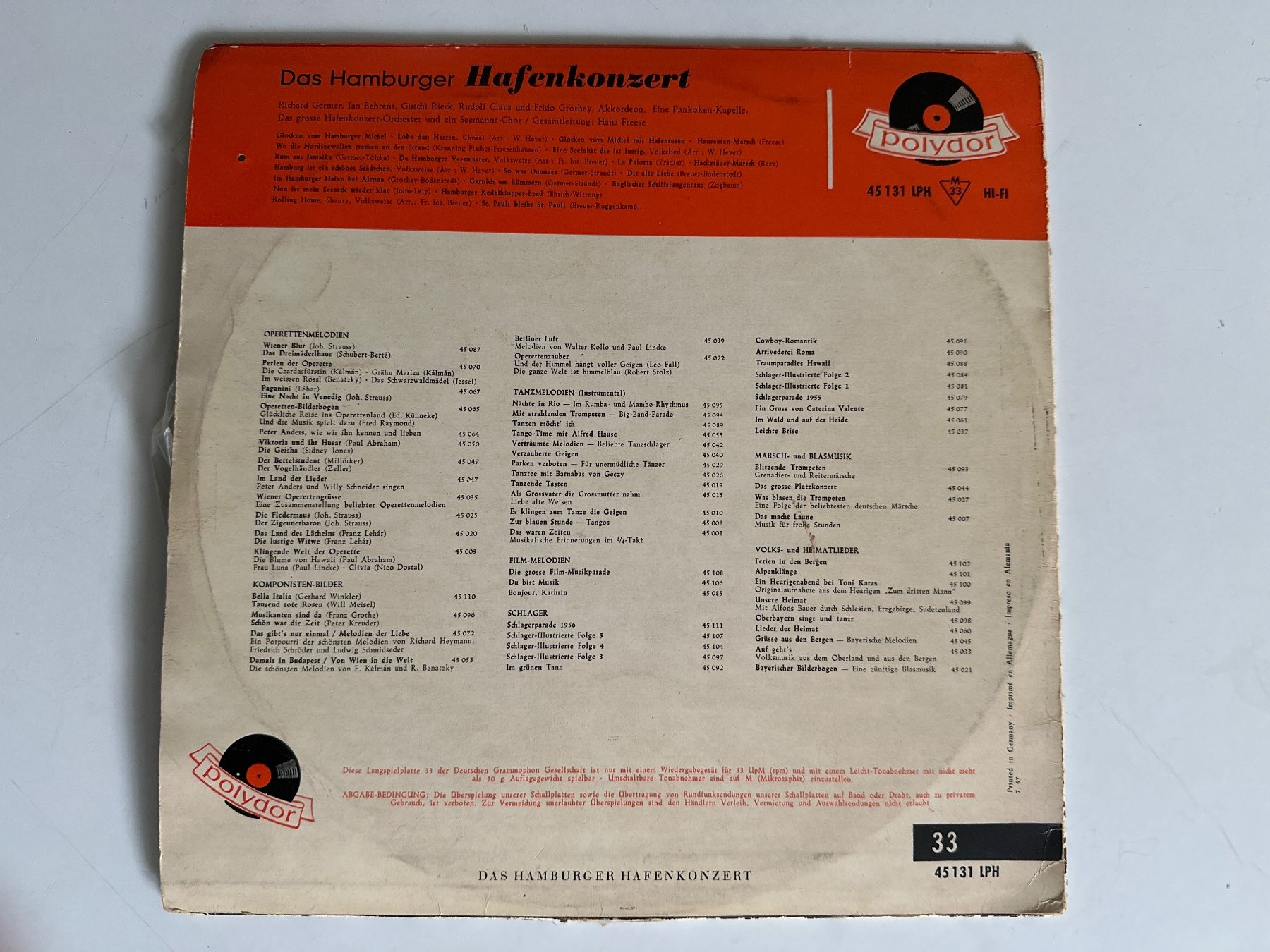 Vinyles: Das Hamburger Hafenkonzert – D'occasion à Zürich par Chaeffeler 1