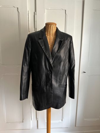 ZARA - Leder Blazer schwarz M