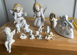 Engel Figuren Set 15 Teile Dekoration gebraucht
