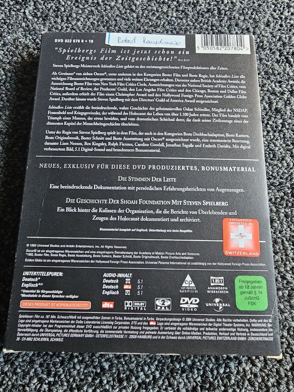 Alle DVDs: Schindlers Liste (22046) – Gebraucht aus Ruswil von jan_bxl5 1