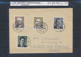 1981 DDR, "Arbeiterbewegung", Bedarfsbrief