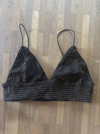 Party top - schwarz mit Glitzer - grösse XS/S