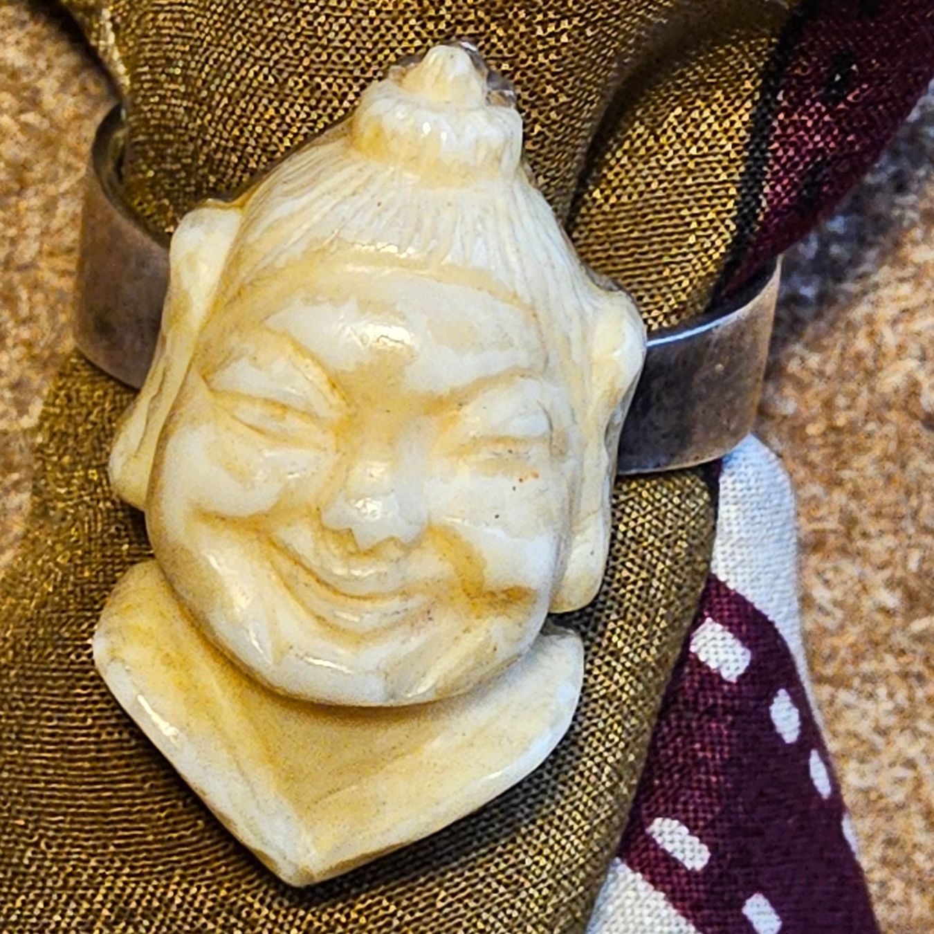 Anelli: Antiker exclusiver Silber Bein Ring China Grösse 59 – Usato da Zürich venduto da helsan