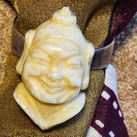 Antiker exclusiver Silber Bein Ring China Grösse 59