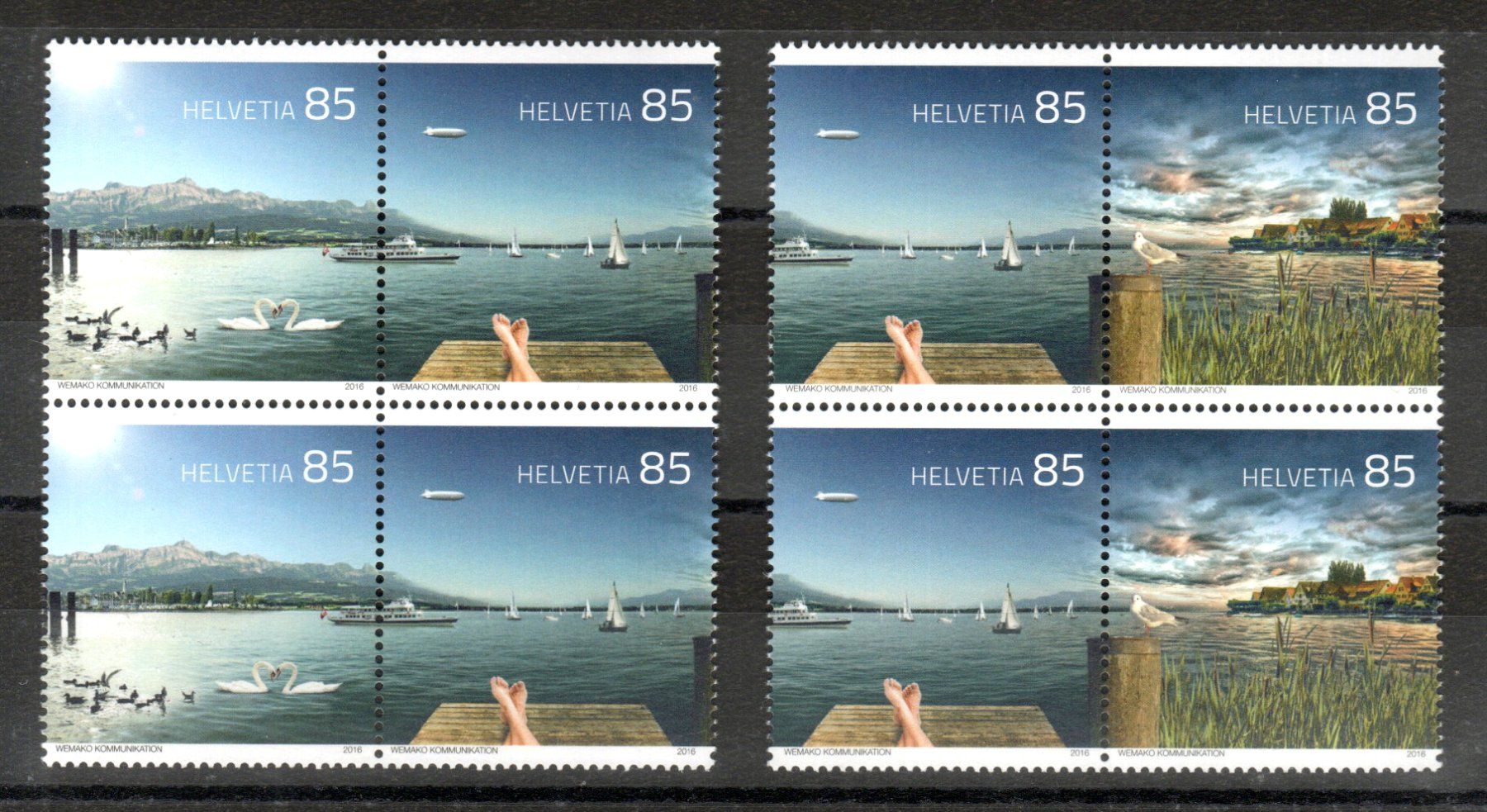 Tutti i francobolli: 2016 Bodensee Viererblöcke postfrisch – Nuovo (secondo la descrizione) da Stein am Rhein venduto da Huehnerhund