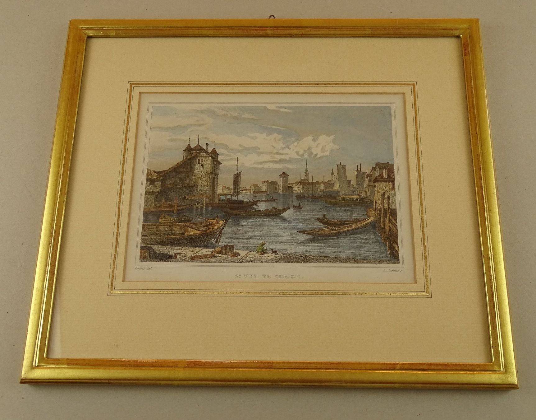 Stiche: ZÜRICH, STAHLSTICH 1837 – Gebraucht aus Grüningen von Kartensammler