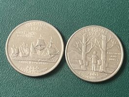 Usa  Quarter Münzen Virginia Vermont