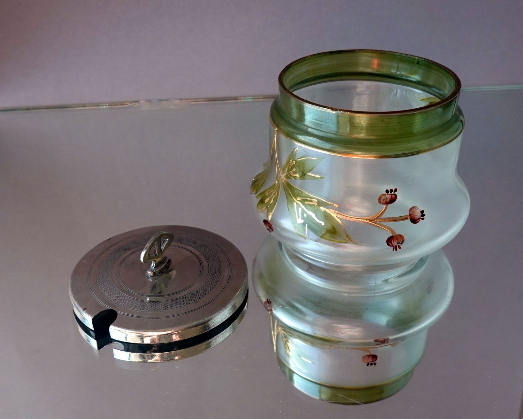 Zuckerdosen: Jugendstil Glasdose Antik – Gebraucht aus Brunnen von brocundfloh 1