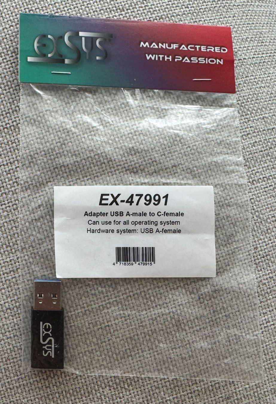 Unità & Adattatore: Exsys USB 3.2 Gen 1/2 USB-A Stecker - USB-C Buchse - Adapter – Nuovo e nell'imballaggio originale da Winterthur venduto da YaV