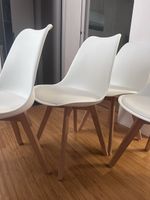 Esszimmerstühle 4 Stk weiss Holzbeine