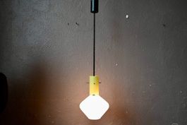 Suspension midcentury italienne en verre plafonnier années 5