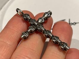 Thomas Sabo Kreuz Anhänger Totenkopf 💀 Silber 925 Vintage