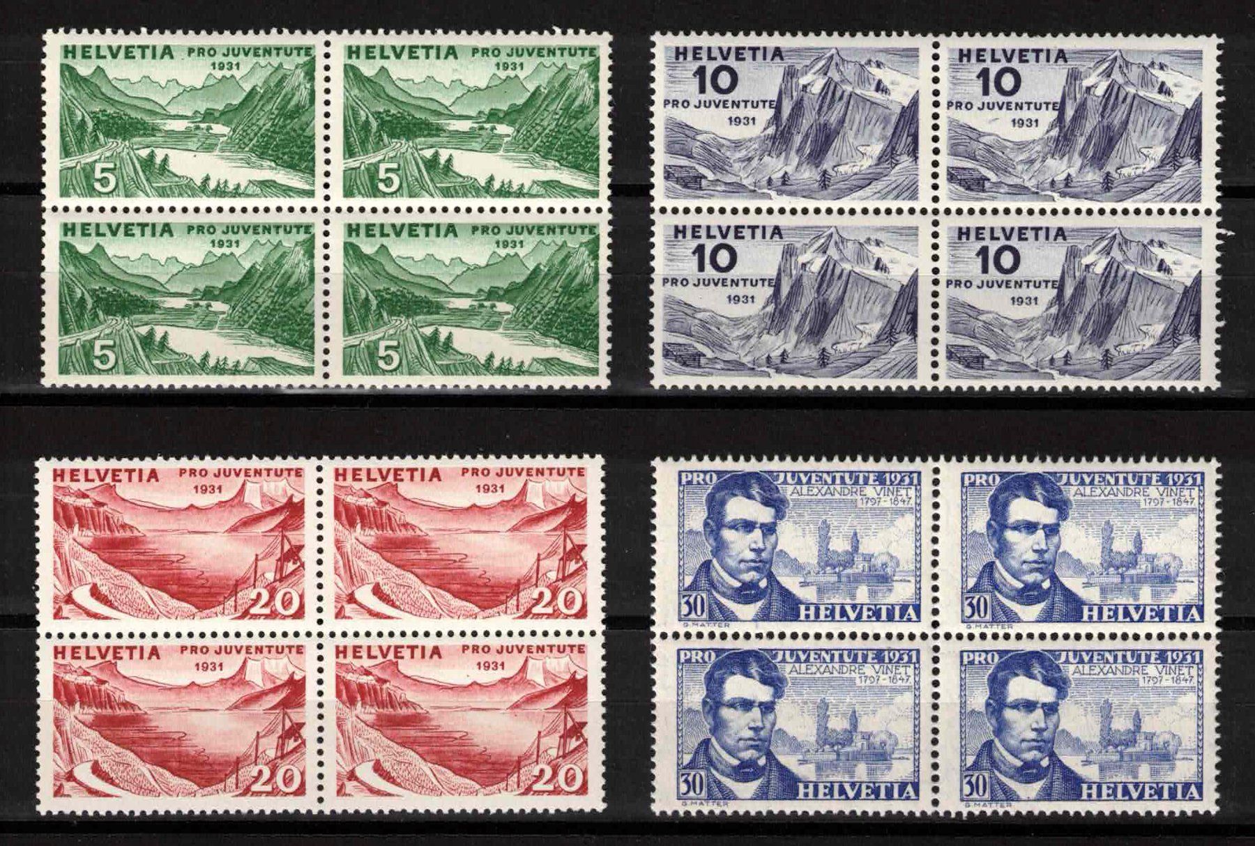 Alle Briefmarken: Pro Juventute 1931 im 4er-Block, postfrisch ** – Neu (gemäss Beschreibung) aus Nuglar von Stamp88